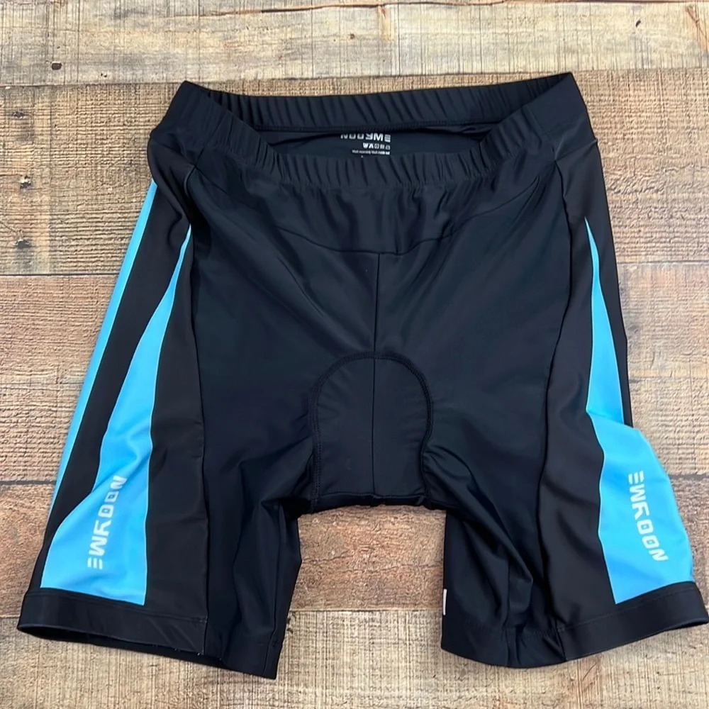 Nooyme Black Blue Biker‎ Shorts Women's 2XL Athletic Padded Cyclist